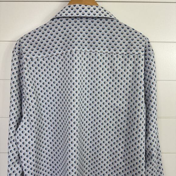 Construct Pattern Slim Fit No Iron Button Front Shirt Multicolor sz L - Picture 7 of 7